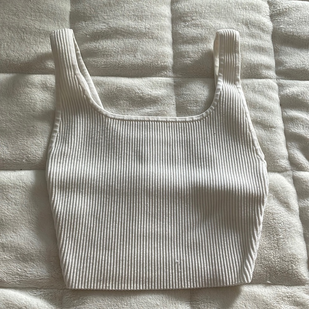 Aritzia Babaton Sculpt Knit Square neck Cropped Tank Top XS